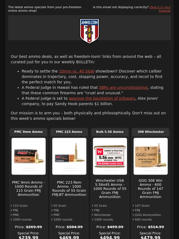 Ammo - Sept. 27: Top Ammo Deals + 2A News!