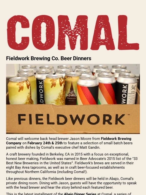 Sprayground - Fieldwork Beer Dinners,Super Bowl Nacho Kit,& More!
