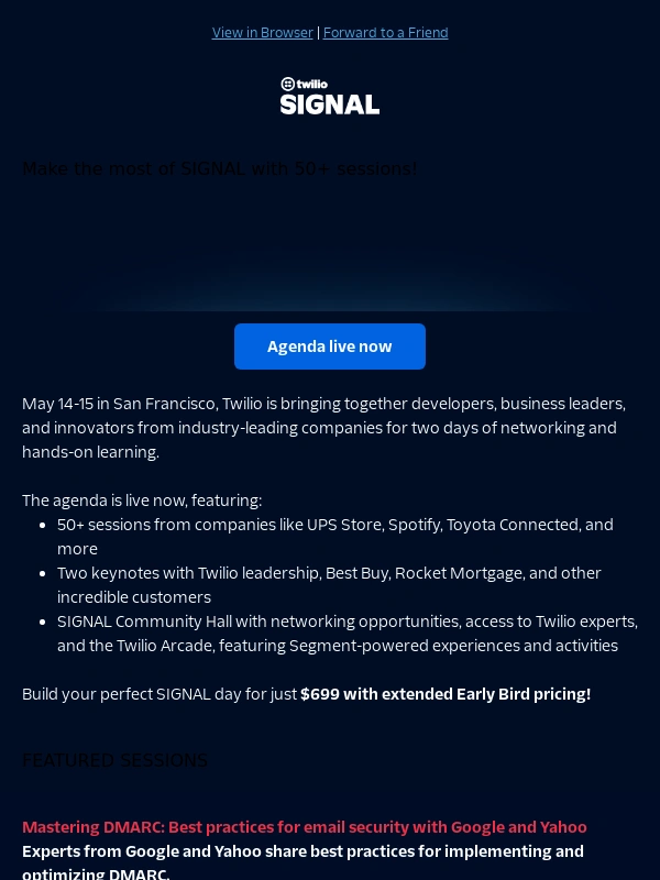 Twilio - ? SIGNAL agenda is live and early bird pricing is back!