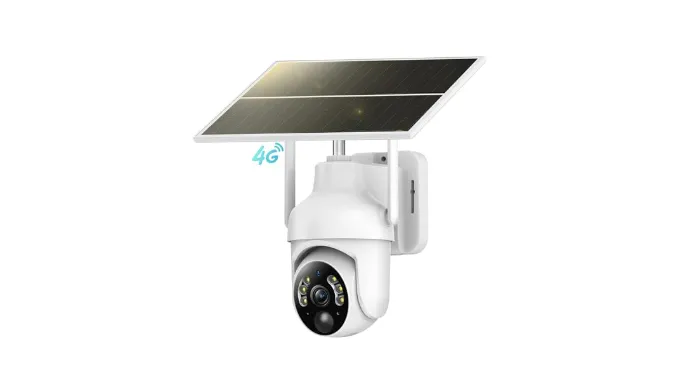 Tefrio 4G LTE Cellular Security Camera Outdoor, No WiFi Solar Security Camera Built in SIM Card, 360° Live View, 2K Color Night Vision, PIR Motion Detection&Alert, 2 Way Talk
