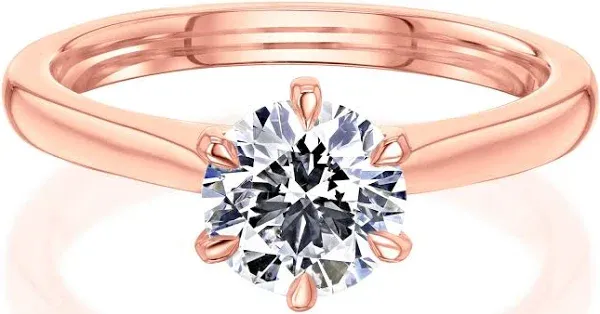 1ct Round Lab-Grown Diamond Solitaire Ring in 14K Gold