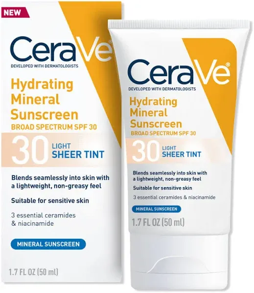 CeraVe Hydrating Mineral Sunscreen Sheer Tint SPF 30