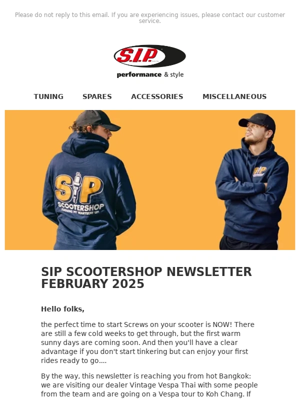 Sip Scootershop - SIP Scootershop Newsletter February 2025