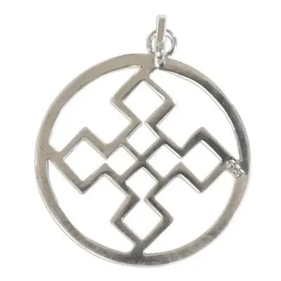 Sterling Silver Round Geometric Icon Pendant