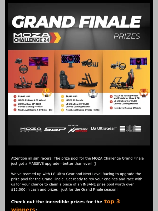 Moza Racing - MEGA Prize Upgrade for the MOZA Challenge Grand Finale + More Surprises!?
