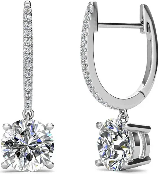 Cate & Chloe Finley Sterling Silver Moissanite Drop Earrings