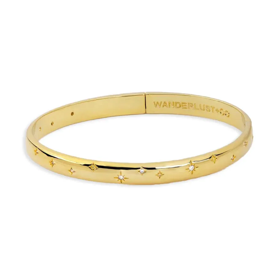 Wanderlust & Co Midnight Hour Gold Bangle