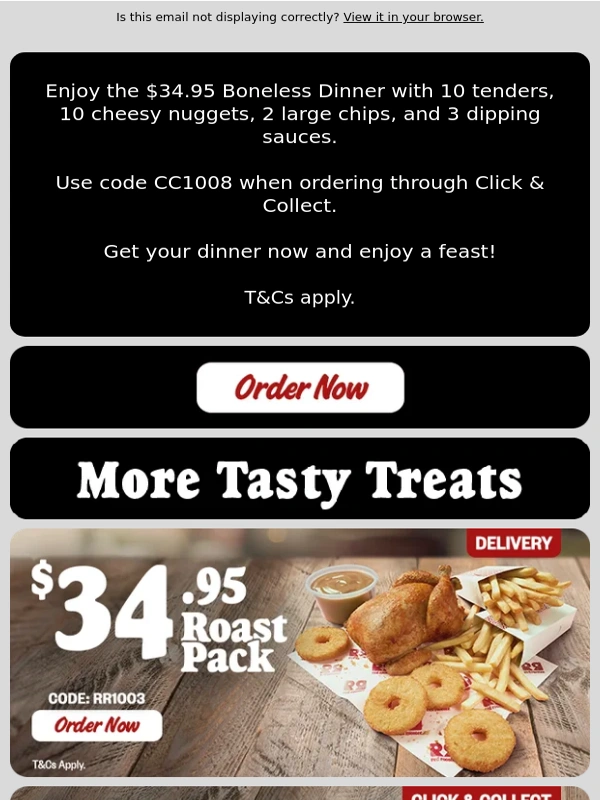 Red Rooster - Try the $34.95 Boneless Dinner
