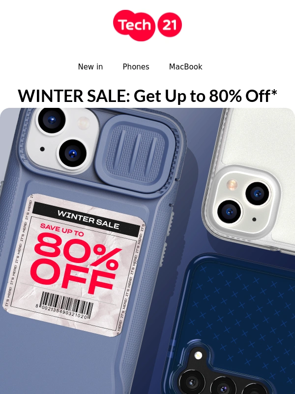 Tech21 - WINTER SALE: Get Up to 80% Off*