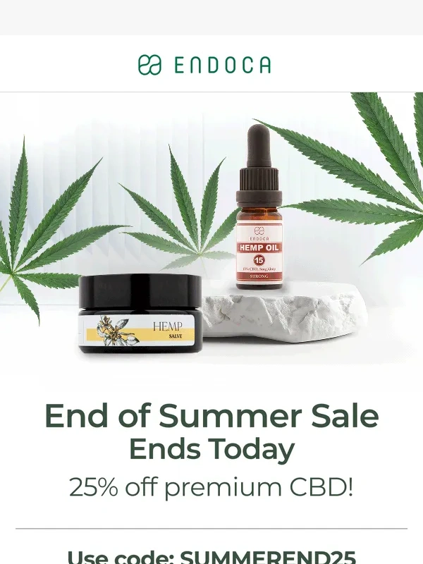 Endoca - Last Chance! 25% OFF storewide ends tonight!