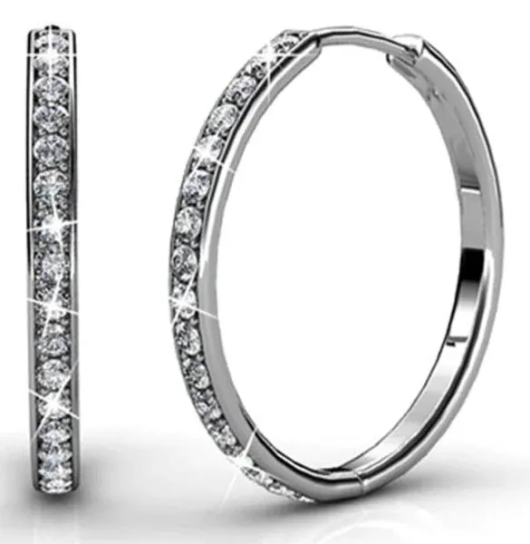 Women Cate & Chloe Jewelry Bianca 18k Gold Plated Crystal Hoop Earrings