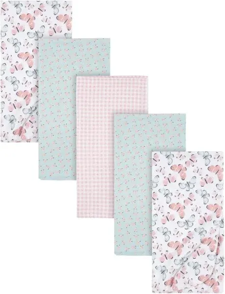 Gerber Baby Girls Butterfly Flannel Receiving Blankets