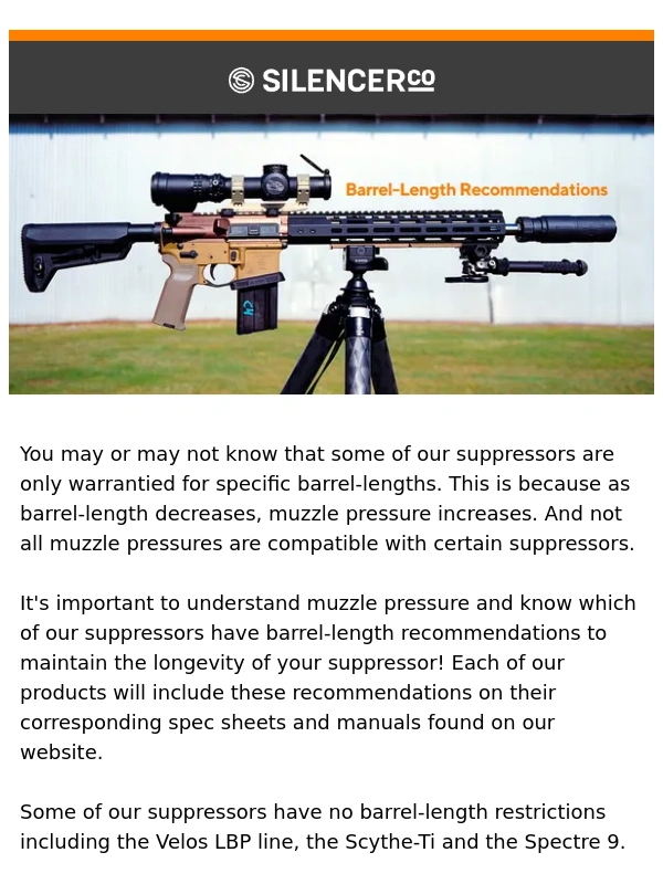 SilencerCo - Barrel-Length Recommendations