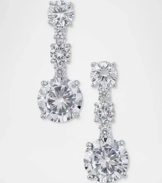 Golconda by Kenneth Jay Lane Women's Cubic Zirconia Linear Drop Earrings with Pear