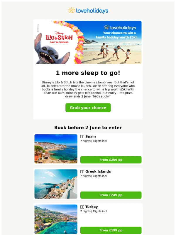 Love Holidays - Your chance to win with Disney's Lilo & Stitch ?