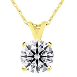 1CT Diamond Solitaire Necklace In 14K Yellow Gold