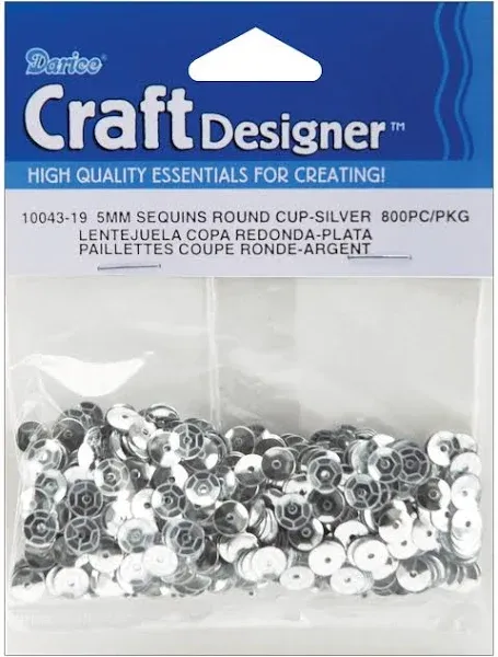 Darice Cupped Sequins 5mm Silver