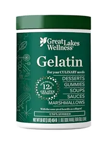 Great Lakes Wellness Beef Gelatin Powder for Culinary Needs - Perfect for Gummies, Marshmallows, Desserts and more - Unflavored - Grass-Fed, Kosher, Keto, Non-GMO 16 oz
