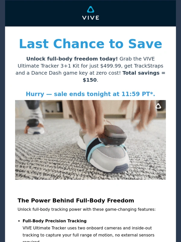HTC - Ends Today: Save $100 on VIVE Ultimate Trackers