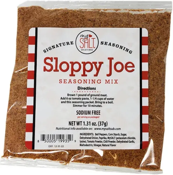 MySALT Sloppy Joe Seasoning Mix Sodium Free -1.31oz