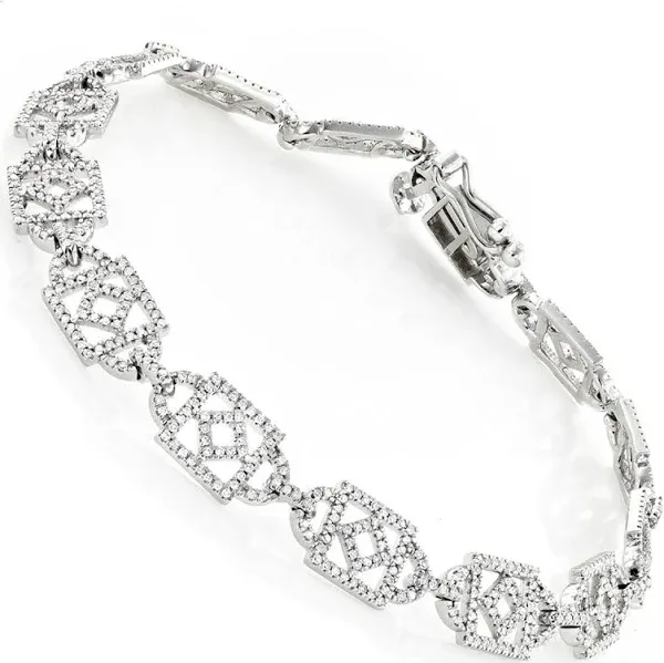 ItsHot Unique Ladies Round Diamond Bracelet 14K