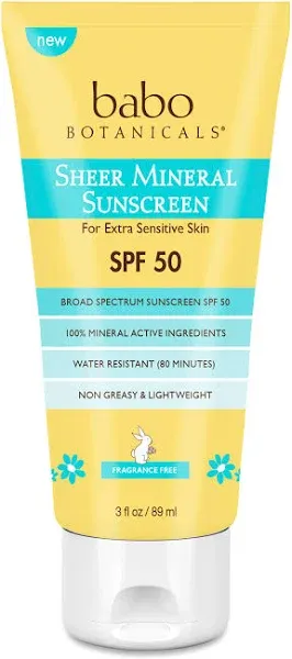 Babo Botanicals Sheer Mineral Sunscreen Lotion SPF 50