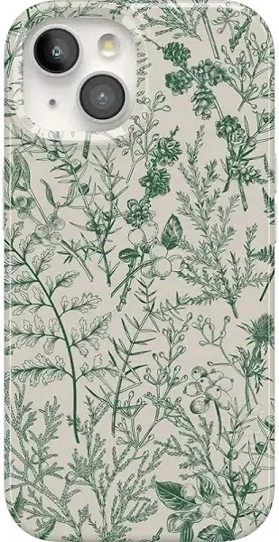 Casely iPhone 15 Plus Sage Garden Green Floral Case