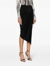 Draped Viscose Satin Jersey Midi Skirt In 1999 Black