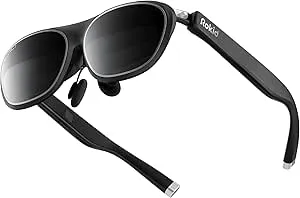 Rokid Max 2 AR Glasses Black, 215″ Micro-OLED Display, 50° FOV, 600 Nits Brightness, Compatible with iphone 15&Android, Steam Deck, ROG, Ipad, Mac Immersive Wearable Display for Gaming & Entertainment