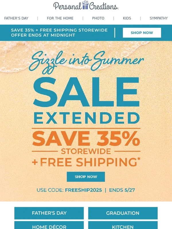 Personal Creations - EXTENDED!! Save 35% + Free Shipping,Today Only!