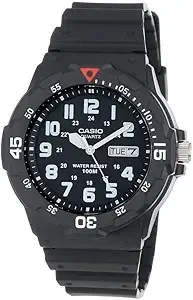 Casio Men's Quartz Day-Date Indicator Black Resin Dive Watch (Model: MRW200H-1BV) $21.92