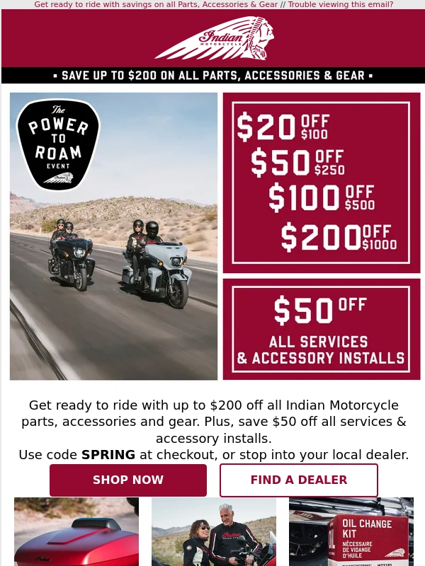 Indian Motorcycle - Savings Start Now! Up To $200 Off