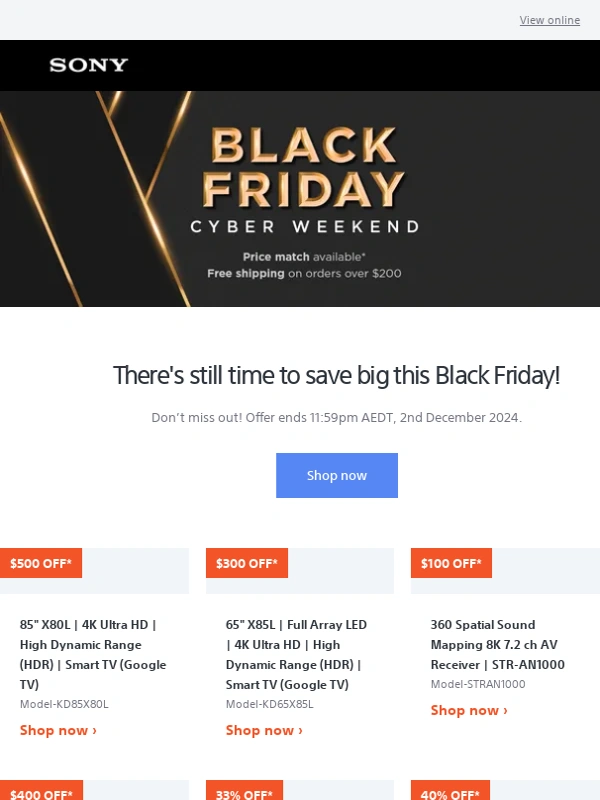 Sony - Still Time to Shop our Black Friday Deals?
