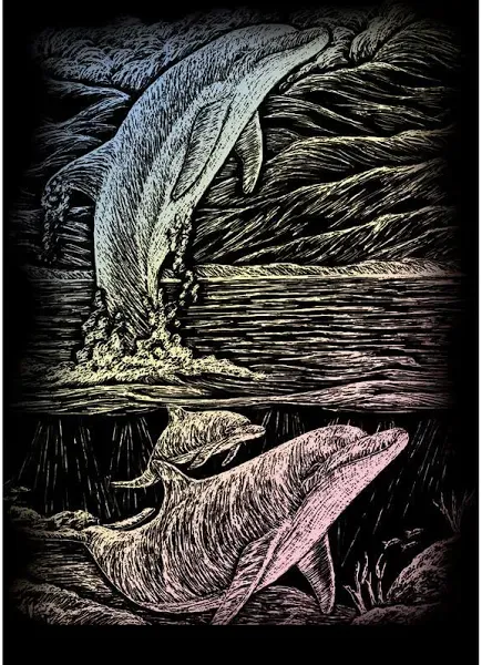 Holographic Foil Engraving Art Mini Kit Jumping Dolphin