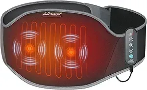 Snailax Heating Pad with Adjustable Strap, 6 Heat Setting & 10 Timer Settings, 3 Vibration Modes for Back Pain