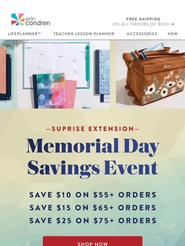 Erin Condren - Surprise! We’re extending the Memorial Day Sale! ?