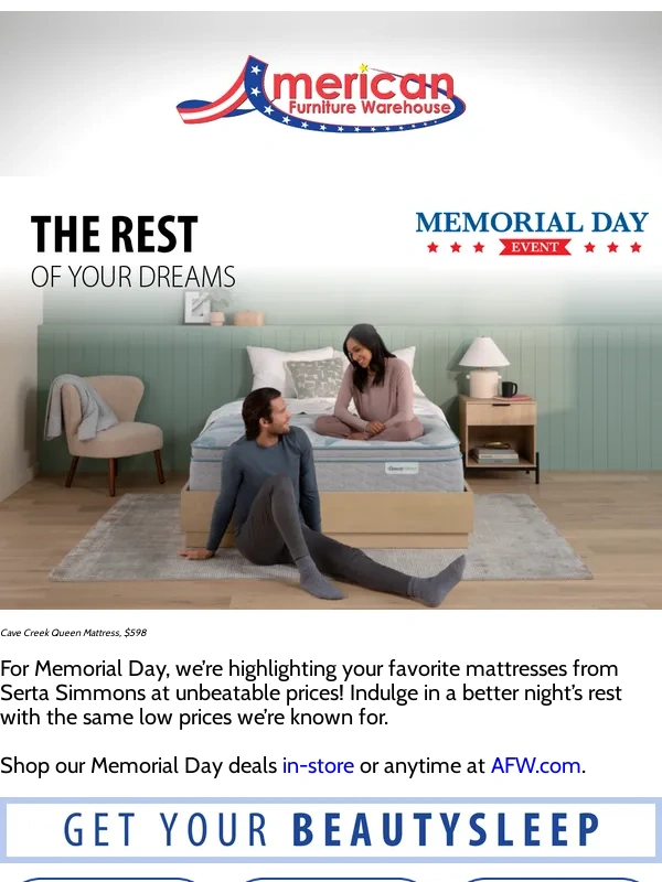 American Furniture Warehouse - ☁️Dreamy Deals from Serta Simmons