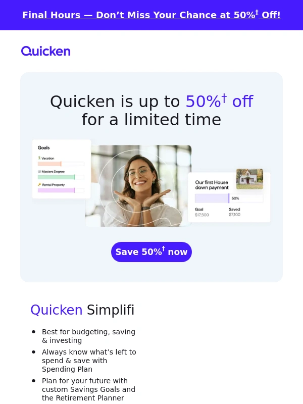 Quicken - Final hours: Save 50% on Quicken