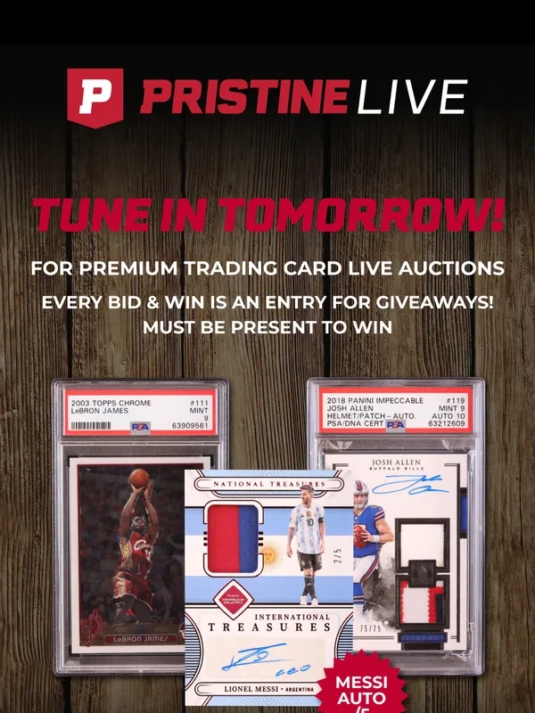 Pristine Auction - ? Tomorrow At 5PM EST – Our Live Amazing Cards And Giveaways Auction!
