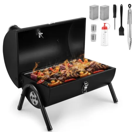 Coliware Portable Outdoor Tabletop Charcoal Grill w/ Accessories