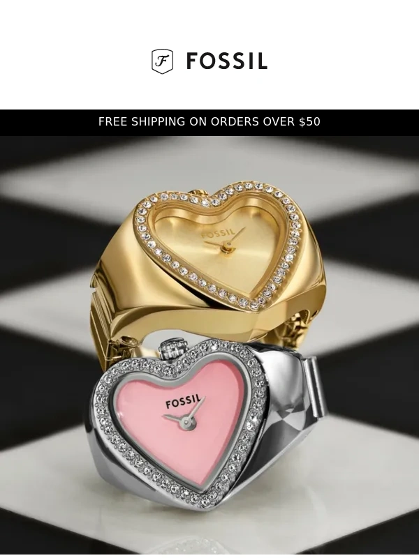 Fossil - ? Heart-Shaped Watch Ring? Love