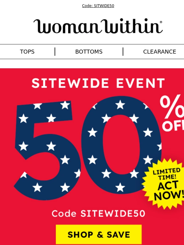 Woman Within - JUST DROPPED: 50% off Sitewide