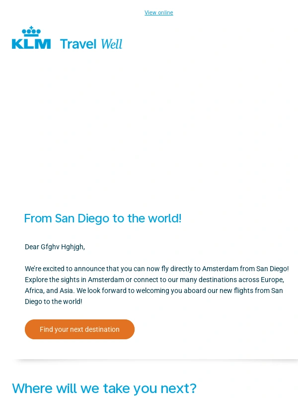 KLM Royal Dutch Airlines - Pssst! We have some news for you