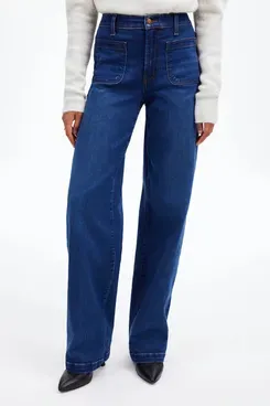 Madewell The Emmett Wide-Leg Full Length Jean: Patch Pocket Edition
