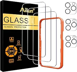 Ailun - 3 Pack Screen Protector for iPhone 16 Pro Max [6.9 inch], 3 Pack Camera Lens Protector, Dynamic Island Compatible