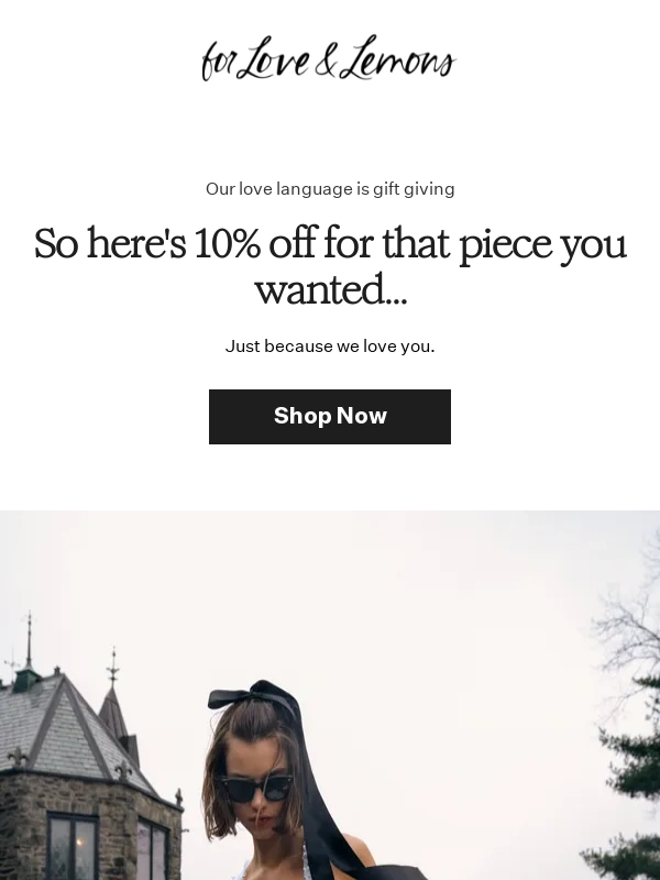 For Love and Lemons - Our love language: 10% off