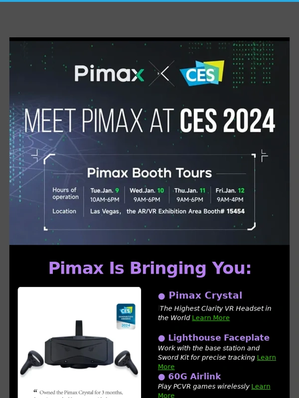 Pimax VR - ? Explore Pimax Unveilings at CES! ? Enjoy $50 Off on Crystal and Crystal-Sim!