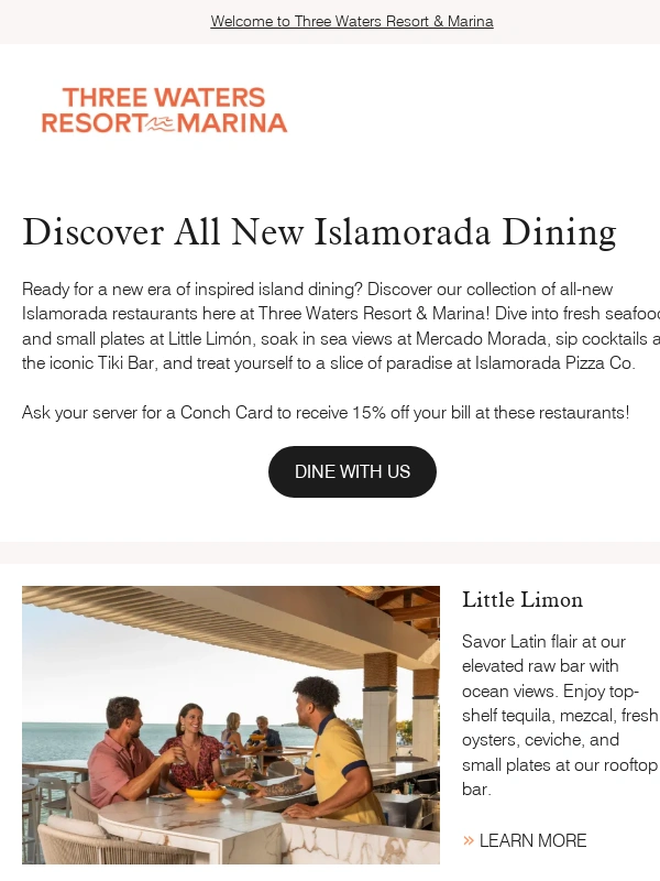 Marriott Bonvoy Hotels - New Islamorada Restaurants - Locals Receive 15% Off