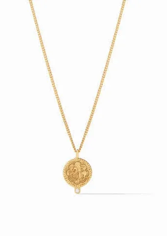 Julie Vos Trieste Coin CZ Solitaire Necklace