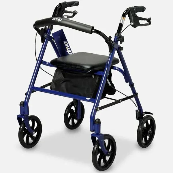 Drive Medical Four Wheel Walker Rollator with Removable Back Support
